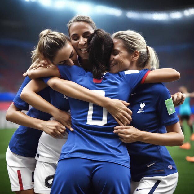 Photo l'équipe de france célèbre sa victoire en finale.