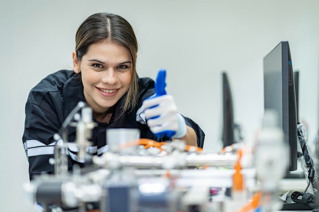 Photo Équipe d'ingénieuses pratiquant la maintenance prendre soin et pratiquer la maintenance