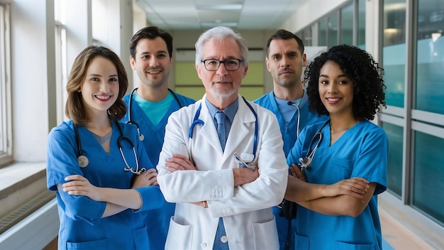 Une équipe médicale heureuse à l'hôpital.