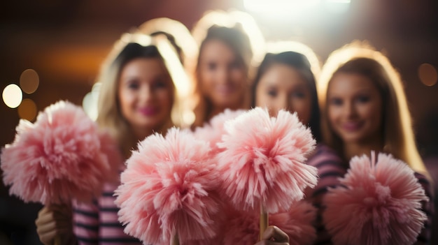 Une équipe de pom-pom girls amicale