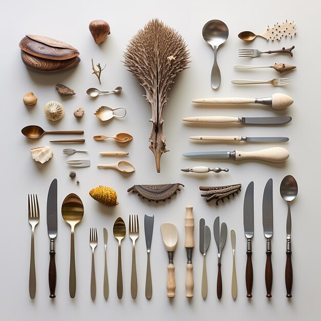 Photo Équipement de cuisine de style knolling