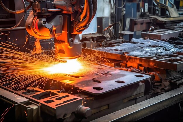 Photo Équipement de fabrication industrielle technologie d'usine travail du métal acier ingénierie du fer soudage