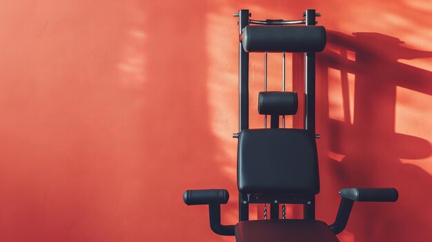 Photo Équipement de gymnase au fond rouge du mur