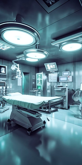 Photo Équipement moderne en salle d'opération dispositifs médicaux pour la neurochirurgie ai générative