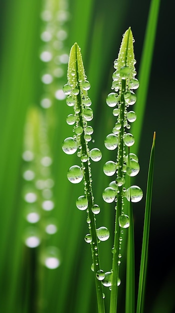 Photo equisetum telmateia avec des gouttes de rosée