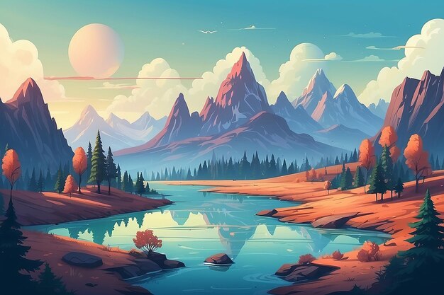 erreur 404 avec une illustration de concept de paysage