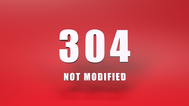 Erreur HTTP 304 Illustration de rendu 3d non modifiée