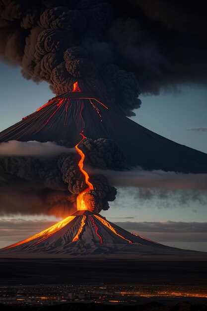 Photo Éruption du volcan etna en sicile