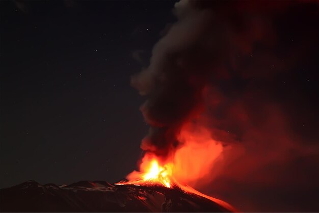 Photo Éruption du volcan