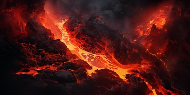Une éruption spectaculaire de lave volcanique