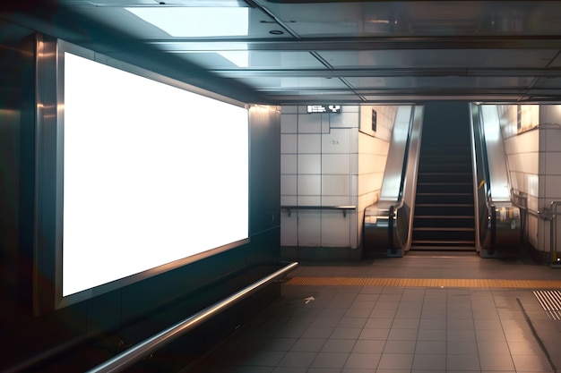 Photo un escalator avec le mot escalator dessus