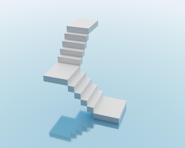 Escalier abstrait. Escaliers avec marches, concept d'entreprise. rendu 3D