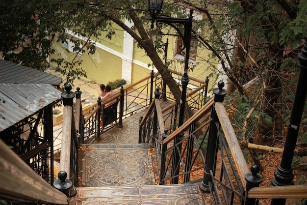 Escalier Ancien En Bois Avec Garde-corps