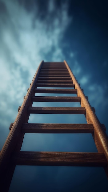 Un escalier en bois abrupt mène à l'inconnue IA générative