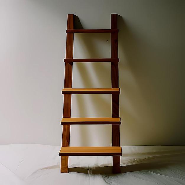 escalier en bois sur fond blanc