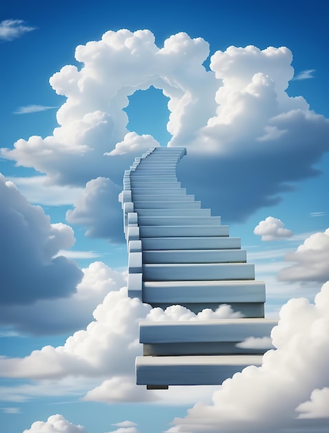 L'escalier du ciel sur les nuages