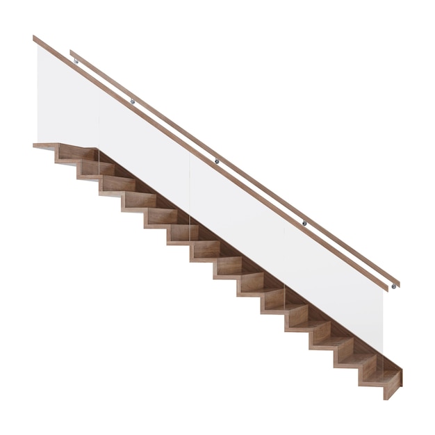 Escalier sur fond blanc. Isoler. rendu 3D.