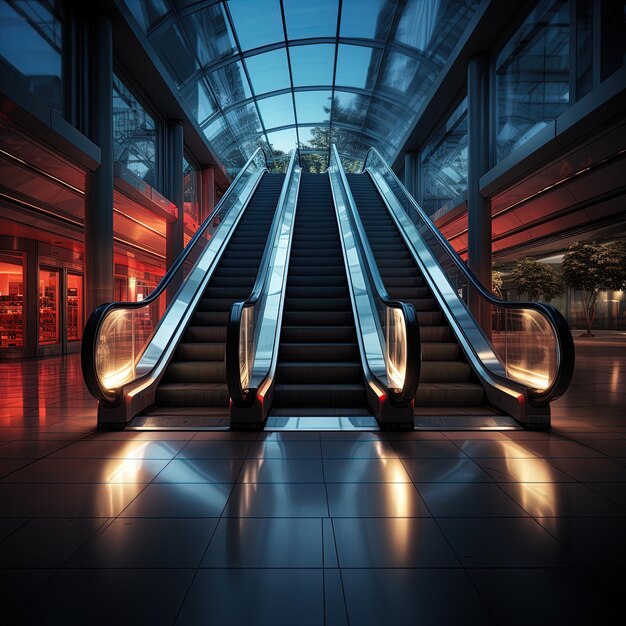 Photo un escalier mécanique avec un panneau indiquant que c'est un escalator