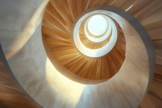 Escalier en spirale abstrait dans une marv architecturale