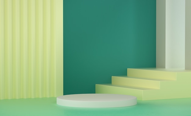 Escalier vert podium