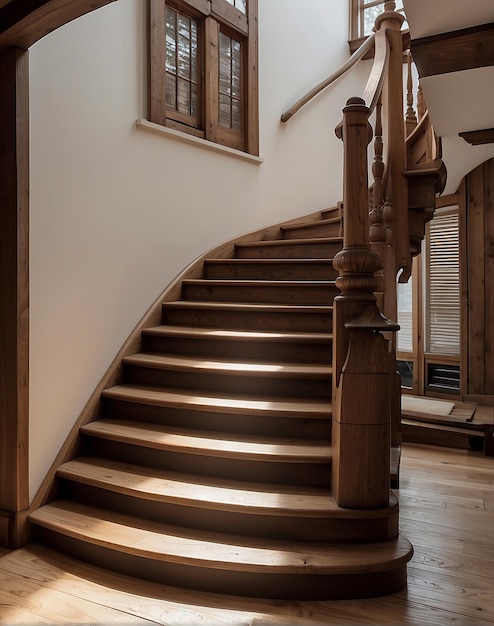 escaliers en bois à l'intérieur de la maison pour l'inspiration