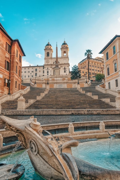 Escaliers espagnols à Rome inhabitée