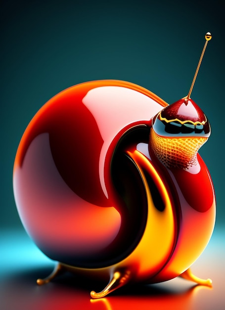 Un escargot coloré avec une conception en spirale illustration générative de l'IA