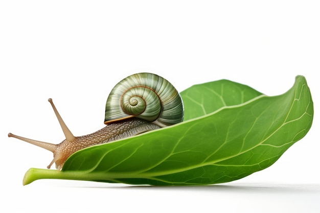 Photo l'escargot herbivore de la nature sur l'arbre génère ai