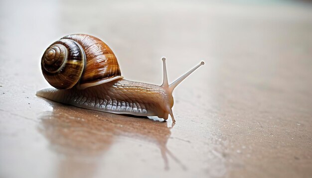 Un escargot rampant sur le sol en Thaïlande