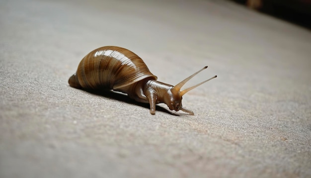 Un escargot rampant sur le sol en Thaïlande