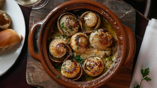 Des escargots cuits au four un plat traditionnel français