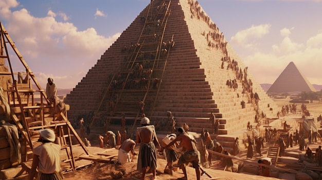 Les esclaves qui construisaient les pyramides égyptiennes dans l'Antiquité