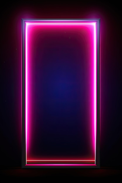 Espace de copie du cadre carré lumineux au néon vibrant