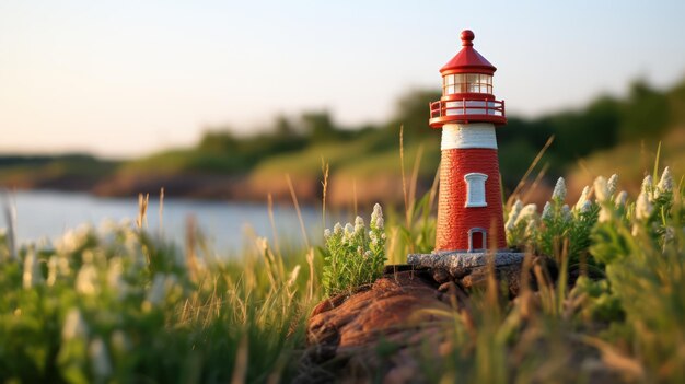 Photo l'espace de copie du phare en 3d uhd