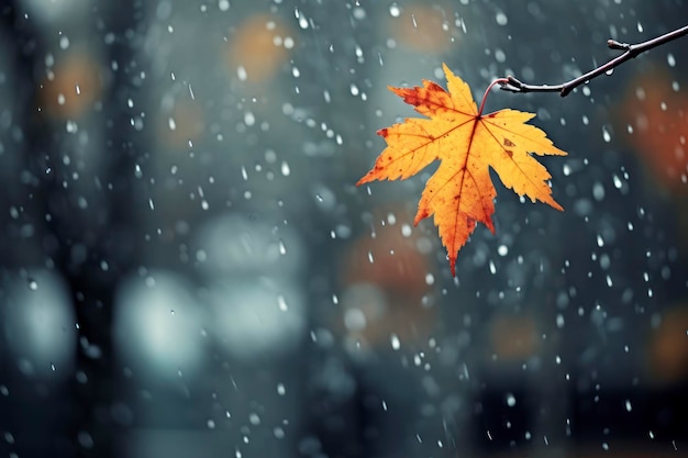 Espace de copie de pluie d'automne