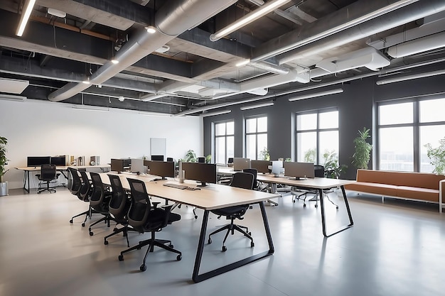 espace de coworking vide sans personnes espace ouvert intérieur de bureau moderne horizontal