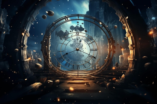 L'espace de la dimension du temps concept théorie du temps par générer Ai