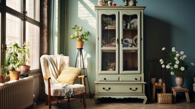 Photo espace élégant et design de l'intérieur de la maison avec vintage