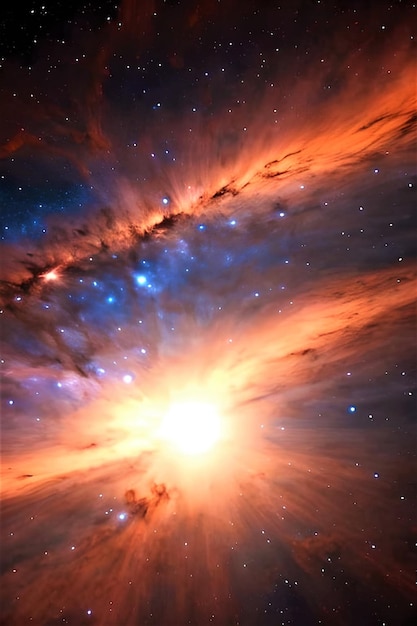 Espace avec étoiles et galaxies