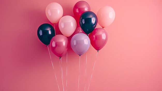 espace libre dans le coin gauche pour la bannière du titre avec des ballons colorés