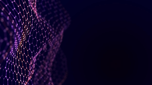Espace polygonal abstrait Fil 3D à faible poly Artificielle Intelligence Rendering 3D