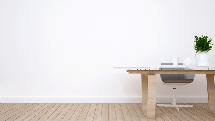 Photo espace de travail à domicile ou en appartement - rendu 3d