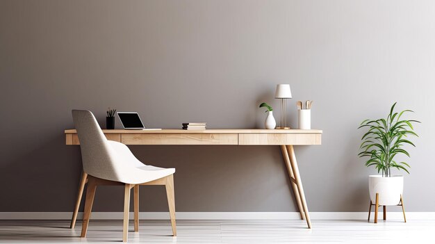 Espace de travail minimaliste d'influence scandinave