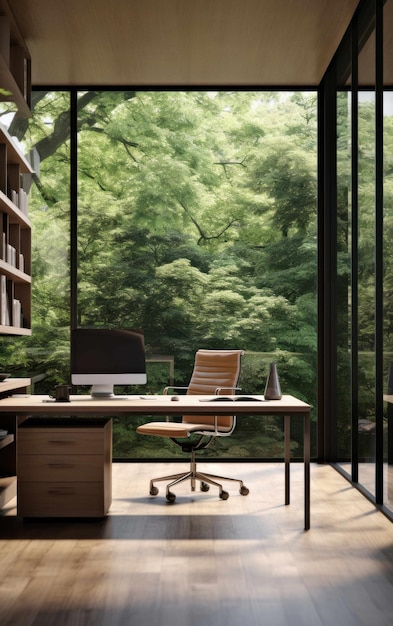 Espace de travail moderne avec un décor propre et simple