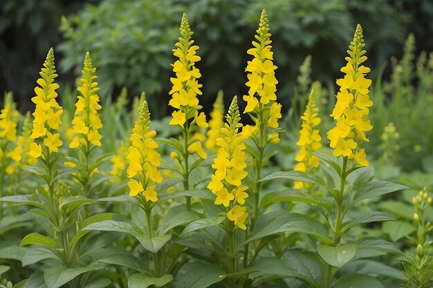 Photo les espèces de lysimachia ont souvent des fleurs jaunes et poussent vigoureusement.