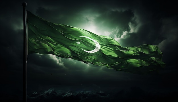 Photo l'espoir est un drapeau pakistanais géant et il a le pouvoir extraordinaire d'enflammer l'esprit