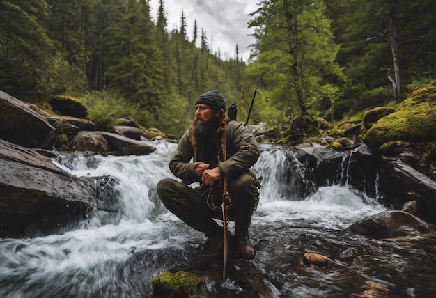 Photo un esprit sauvage embrassant le mode de vie primitif du désert