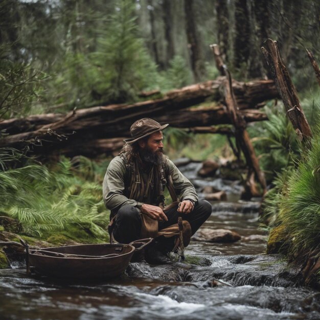 Photo un esprit sauvage embrassant le mode de vie primitif du désert