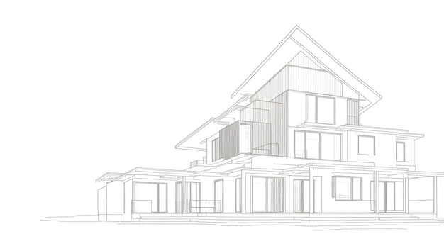 Esquisse de construction de maison IA générative architecturale