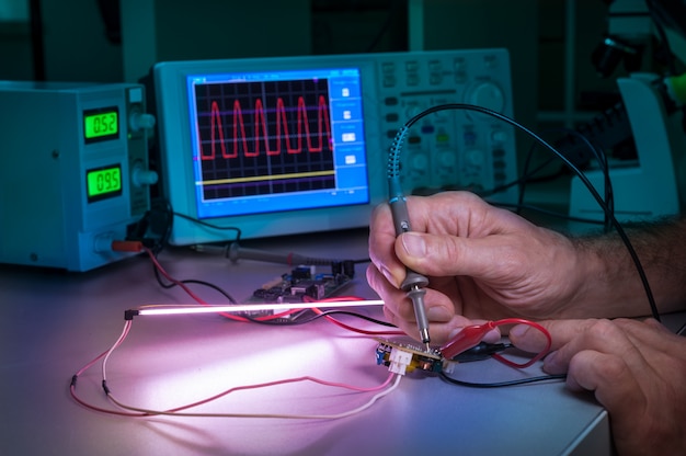 Photo essais d'équipement électronique